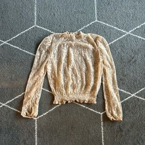 Elegant Cream Lace Women's Top